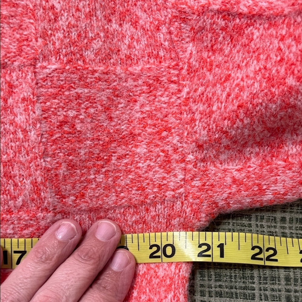 Zara Coral Knit V-Neck Women's Sweater - Picture 8 of 9